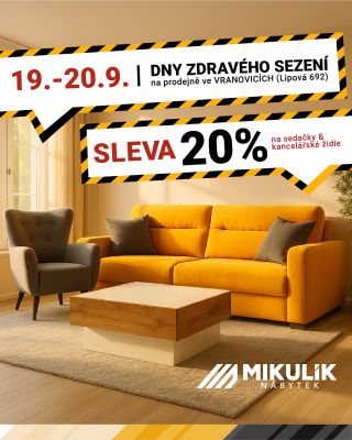 Hledáte novou sedačku, křeslo nebo kancelářskou židli? 🤩 Ve Vranovicích pro vás chystáme Dny zdravého sezení - a k nim 20%...