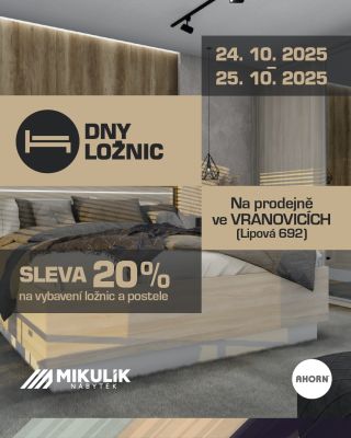 Říká se: „Jak si kdo ustele, tak si lehne.“ My dodáváme: A u nás si ustelete skvěle!😄 Už dnes a zítra probíhají DNY LOŽNIC...